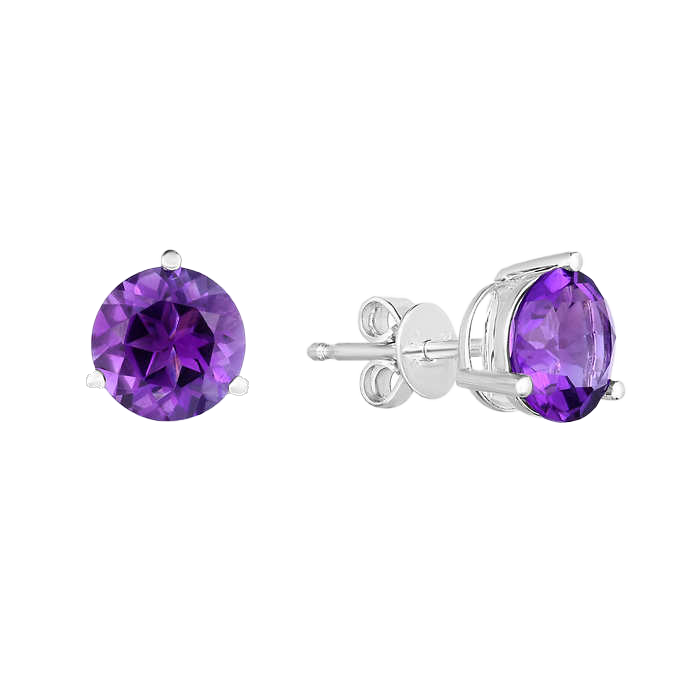 Gemstone 14kt White Gold Stud Earrings