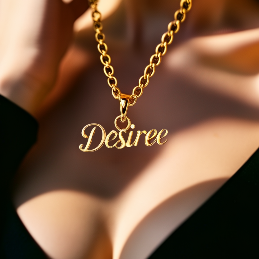 Personalized Gold Name with a Rolo Chain by 4HisGlory