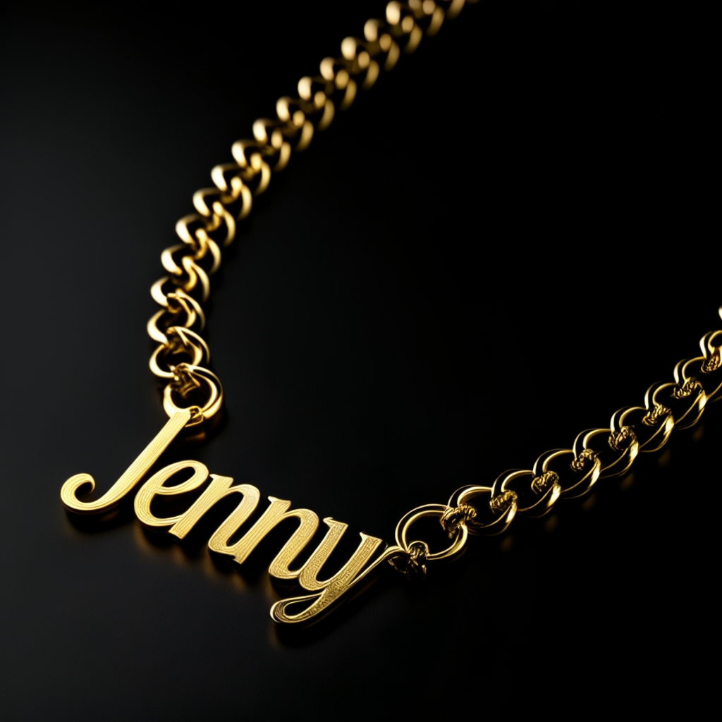 Personalized Gold Name with a Rolo Chain by 4HisGlory