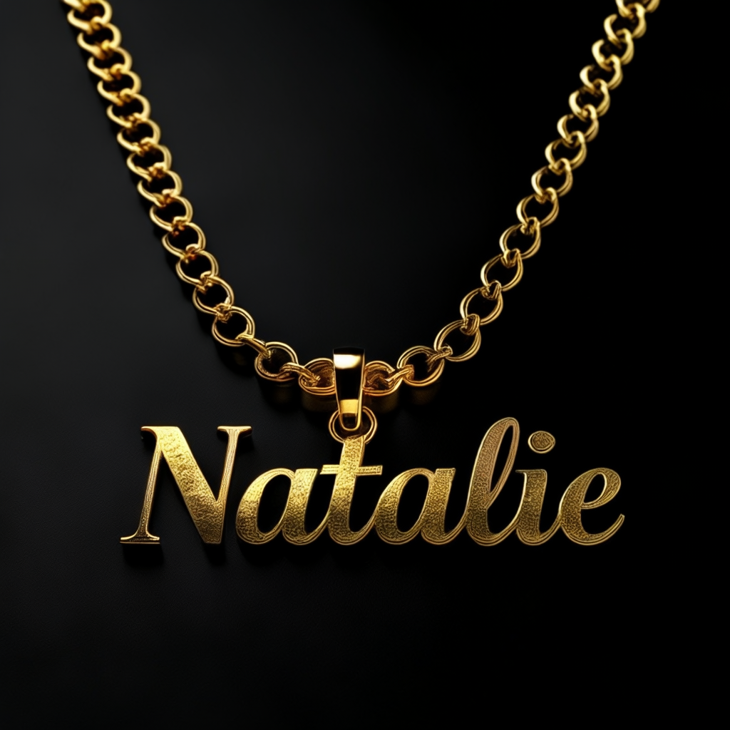 Personalized Gold Name with a Rolo Chain by 4HisGlory
