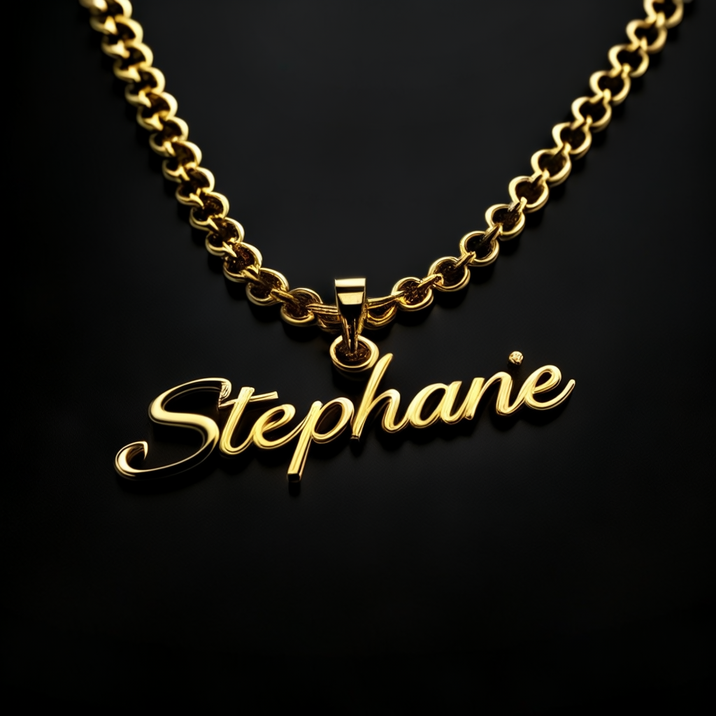Personalized Gold Name with a Rolo Chain by 4HisGlory