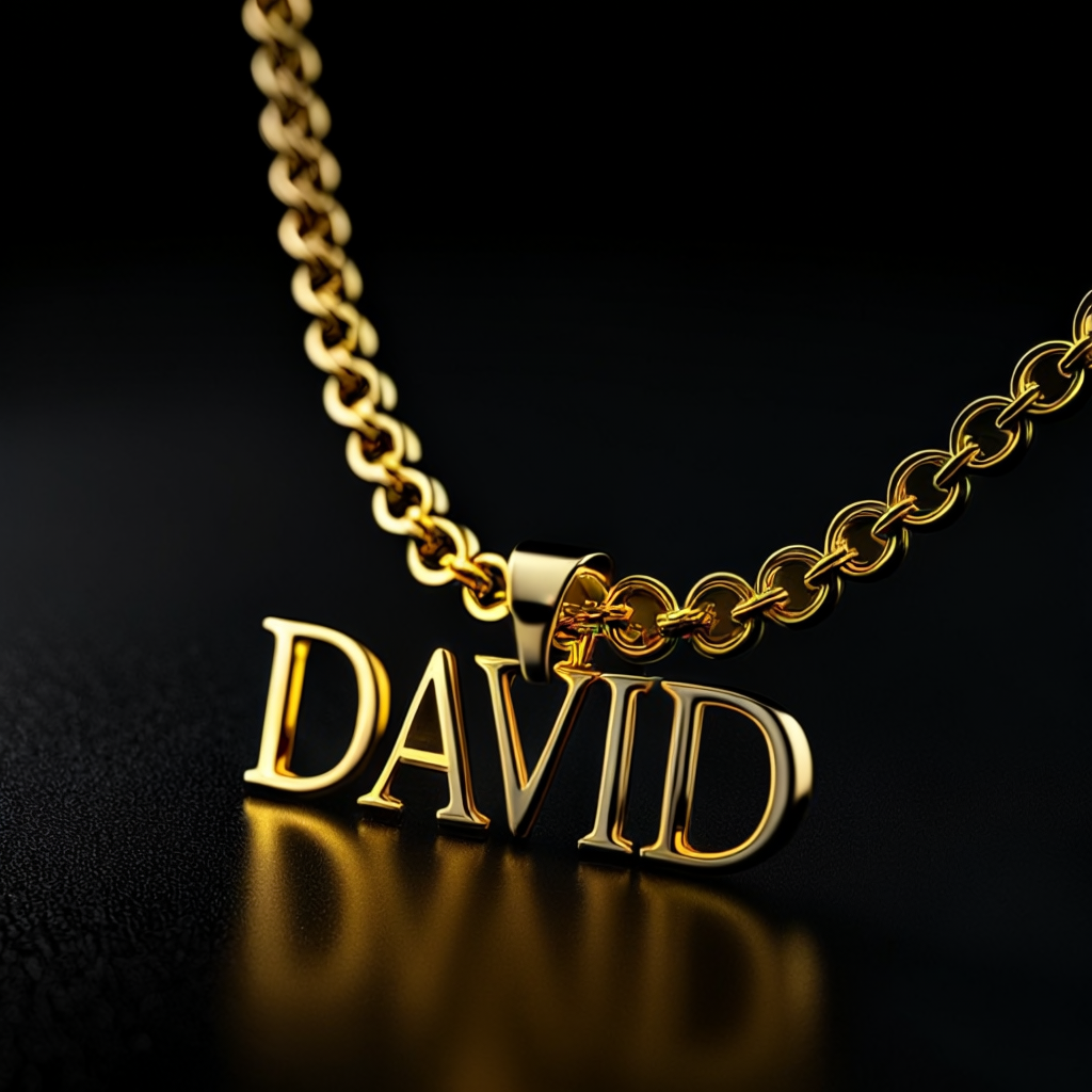 Personalized Gold Name with a Rolo Chain by 4HisGlory