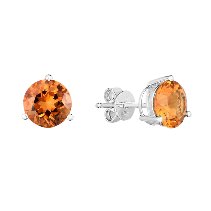 Gemstone 14kt White Gold Stud Earrings