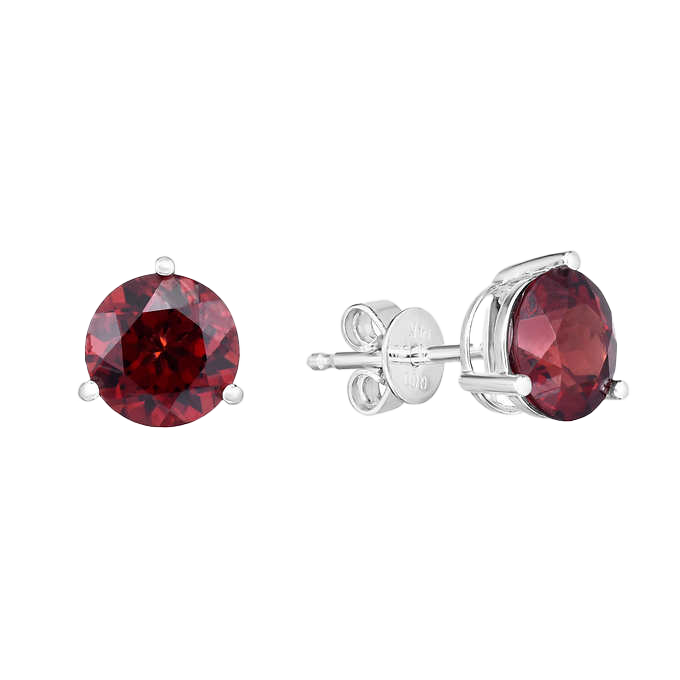Gemstone 14kt White Gold Stud Earrings
