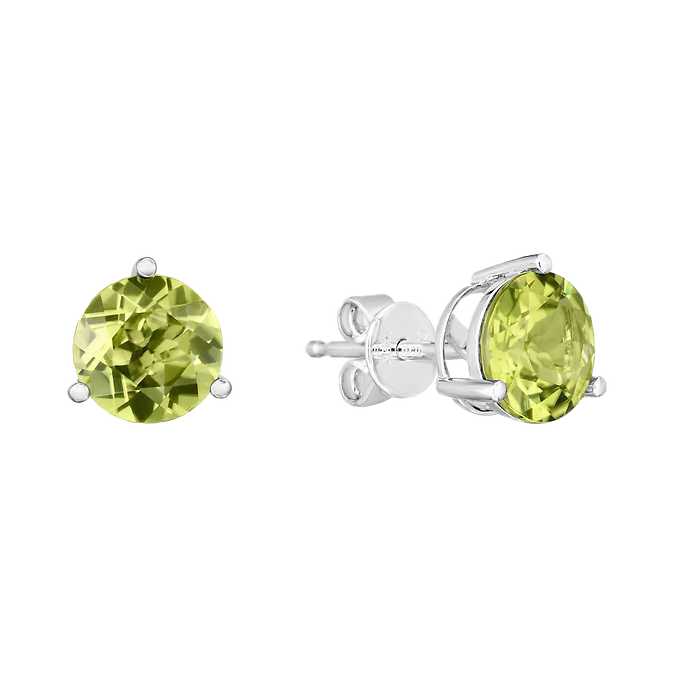 Gemstone 14kt White Gold Stud Earrings