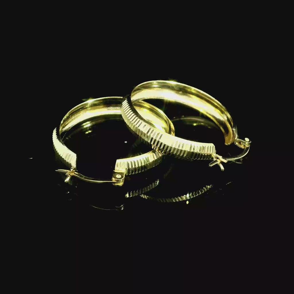 Diamond cut Hoops