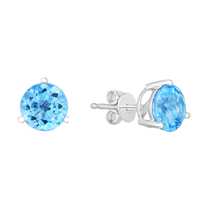Gemstone 14kt White Gold Stud Earrings